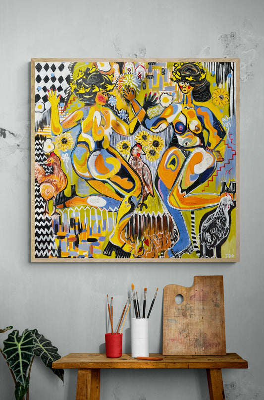 Some Chicks! (40x40 inch canvas)
