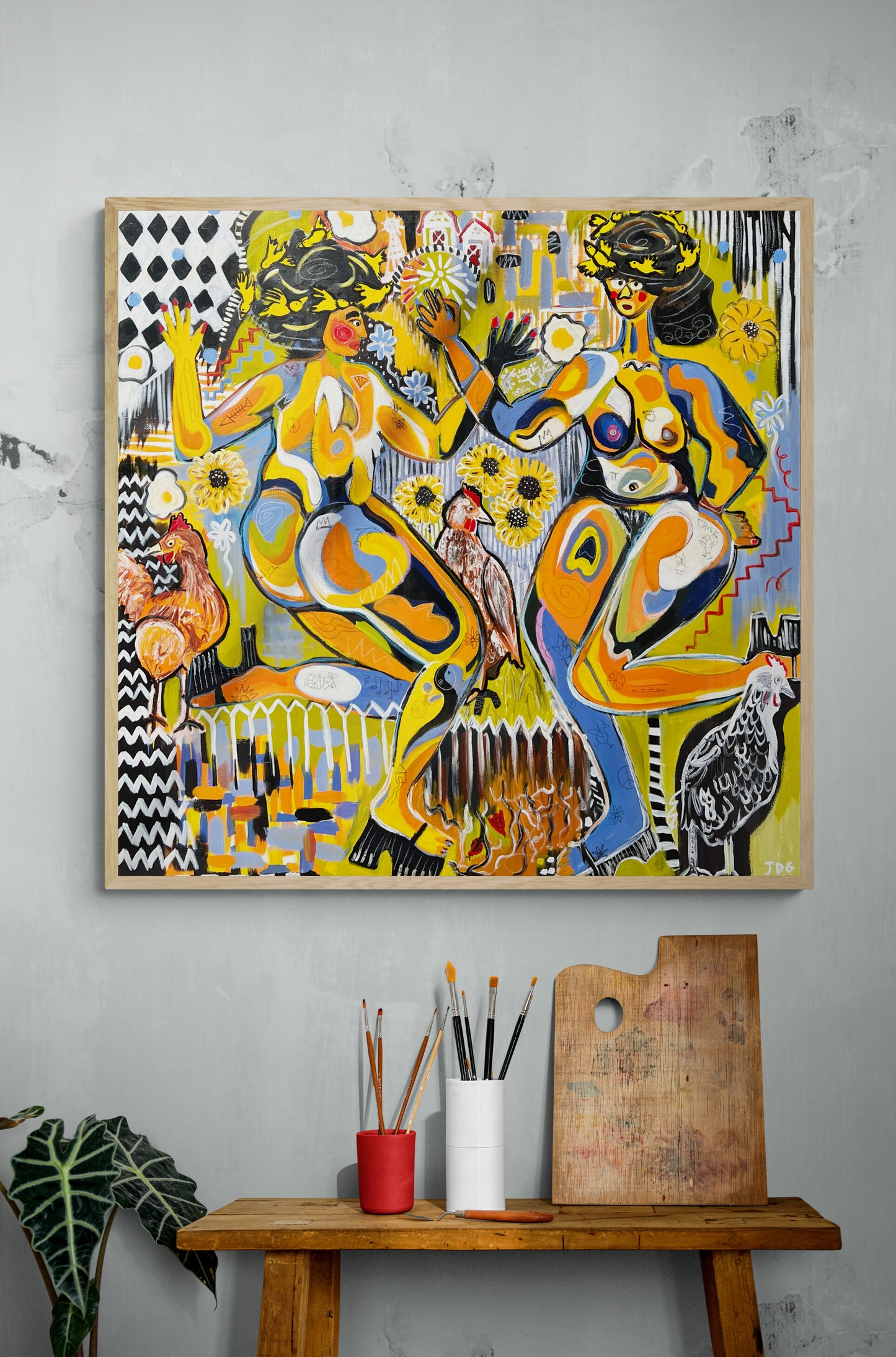 Some Chicks! (40x40 inch canvas)