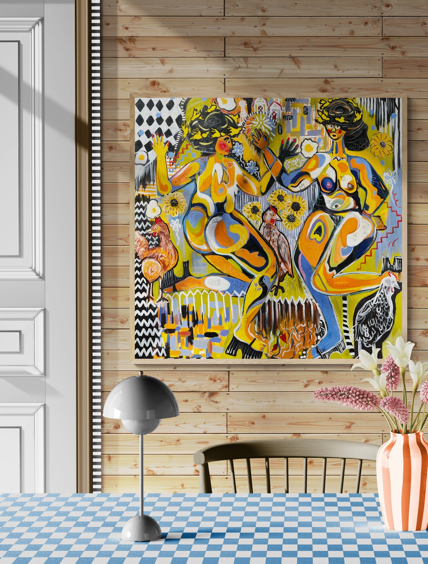 Some Chicks! (40x40 inch canvas)